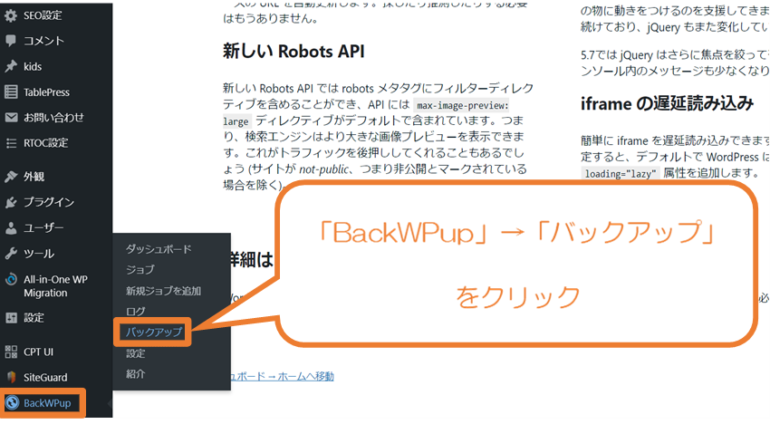 BackWPup_バックアップデータ_ダウンロード方法1解説画像